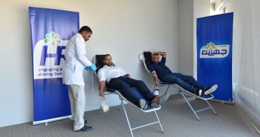 موظفو جهينه يشاركون فى حملة التبرع بالدم لأطفال مرضى أنيميا البحر المتوسط