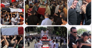 حتى لا ننسى إرهاب الإخوان.. جنازات شهداء الشرطة فى "رابعة"