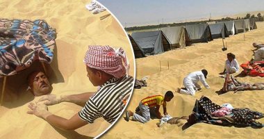 حمامات الرمال الساخنة أبرز ملامح السياحة العلاجية بالواحة.. فيديو