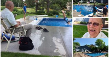 "حمام سباحة" للجيران بدل الوحدة.. عجوز يواجه فقدان زوجته باللعب مع الأطفال