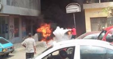 قارئ يشارك بصور لحريق داخل غرفة كهرباء فى شارع فيصل