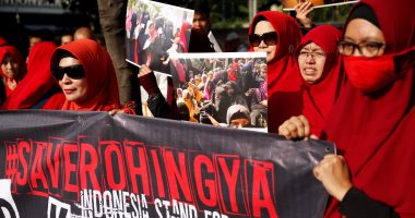 بورما بالصور.. تظاهرات فى إندونيسيا احتجاجا على قتل مسلمى الروهينجا