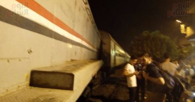 بالفيديو.. لحظة خروج قطار عن القضبان فى "محلة موسى" بكفر الشيخ دون إصابات