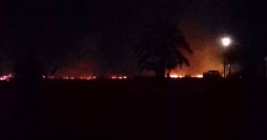 بالصور.. شكاوى من حرق قش الأرز ليلًا بقرية زهران فى كفر الشيخ