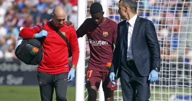 ديمبلى مهدد بالغياب عن برشلونة لمدة شهر بسبب الإصابة