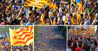 عشرات الآلاف يتظاهرون فى أنحاء إسبانيا مطالبين بحل أزمة كتالونيا