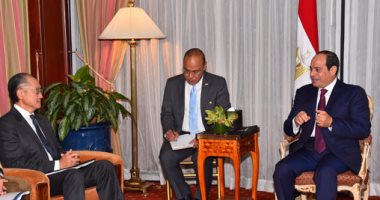 الرئيس السيسى يلتقى رئيس البنك الدولى خلال زيارته نيويورك