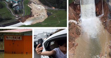 انهيار سد "جواجاتاكا" فى بورتريكو بسبب إعصار ماريا وفرار المئات من السكان