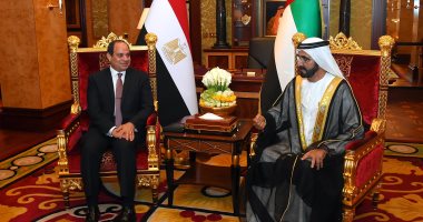 الرئيس السيسى يعقد جلسة مباحثات مع الشيخ محمد بن راشد آل مكتوم فى دبى