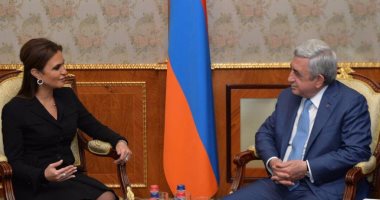سحر نصر تلتقى رئيس أرمينيا وتتفق على إقامة مشروعات مشتركة