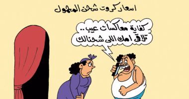 رفع أسعار كروت الشحن يقضى على المعاكسات.. فى كاريكاتير "اليوم السابع"