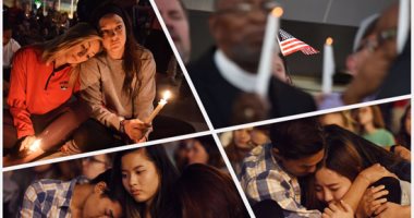 بالصور.. وقفة بالشموع بلاس فيجاس الأمريكية تأبينا لضحايا الحادث الإرهابى