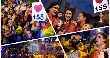 مظاهرات فى كتالونيا ترفض استقلال الإقليم عن إسبانيا