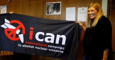 بالصور.. احتفال أعضاء الحملة الدولية لإلغاء الأسلحة النووية بجائزة نوبل