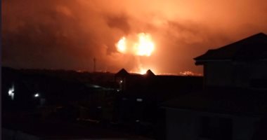 ننشر صور حريق ضخم اندلع فى محطة وقود بـ"أكرا" عاصمة غانا