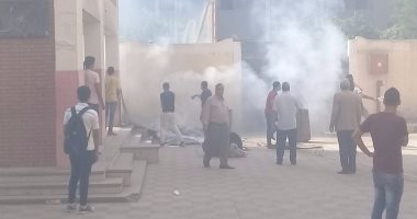 قارئ يشكو من حريق بأحد الصناديق فى "حوش" المدرسة الفنية بالقصر العينى