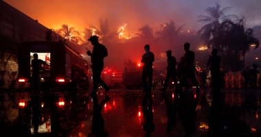 بالصور.. اندلاع حريق ضخم بفندق "كاندوجى بالاس" فى ميانمار