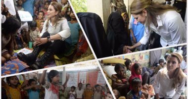 الملكة رانيا تزور مسلمى الروهينجا الفارين من العنف فى بنجلاديش