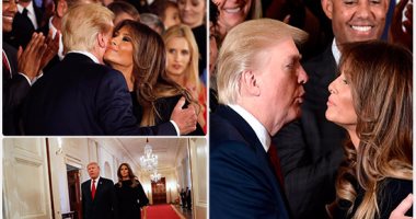 لحظات رومانسية بين ترامب وميلانيا فى البيت الأبيض