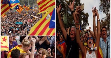 الآلاف فى كتالونيا يحتفلون بإعلان استقلال الإقليم عن إسبانيا 