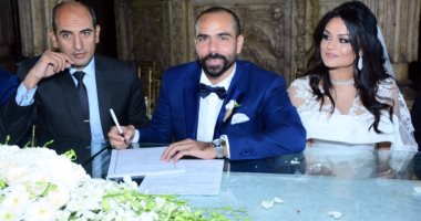 الكينج ومحمد ثروت فى زفاف كريمة أحمد ناصر وهالة أبوعلم