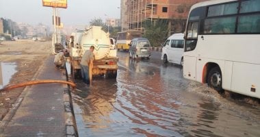 زحام مرورى بمنطقة الدقى بسبب كسر ماسورة مياه فى محي الدين أبو العز