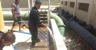 مياه القناه تكثف أعمال التطهير بمحطات الشرب بمنطقة القنطرة غرب