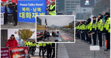 تظاهرات ضد ترامب فى كوريا الجنوبية تحت عنوان" لا للحرب"