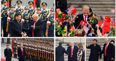 انطلاق مراسم استقبال ترامب فى بكين بمشاركة الرئيس الصينى