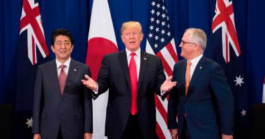 صور.. ترامب يلتقى مع زعيمى اليابان وأستراليا لبحث ملف كوريا الشمالية