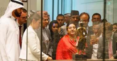 رئيسة جمهورية نيبال تزور متحف اللوفر أبو ظبى فى العاصمة الإماراتية