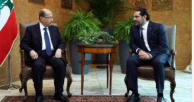 صور.. الرئيس اللبنانى ميشال عون يلتقى الحريرى داخل قصر بعبدا