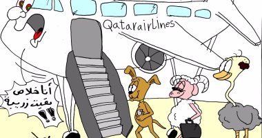 الخطوط القطرية : "خلاص بقيت زريبة" فى كاريكاتير مصطفى سعيد