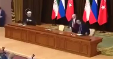 فيديو.. بوتين يهين أردوغان ويسقط مقعده متعمداً فى قمة سوتشى