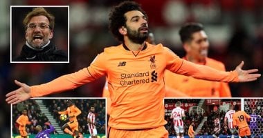 محمد صلاح يذهل الجميع بثنائية رائعة أمام ستوك سيتى