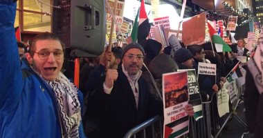 صور.. مظاهرات فى نيويورك ضد قرار نقل سفارة أمريكا فى إسرائيل للقدس