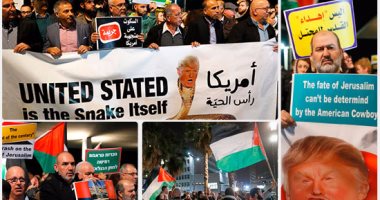 مظاهرات لعرب إسرائيل بتل أبيب تحت شعار "أمريكا رأس الحية"