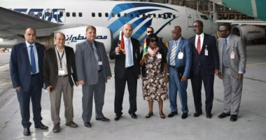 وزيرة الطيران الغانية تشيد بإمكانيات شركة مصر للطيران خلال جولتها التفقدية 