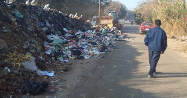 القمامة فى طريق فرسيس بالقليوبية تتسبب فى وقوع الحوادث.. والأهالى يطالبون رفعها