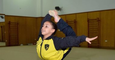 عالية أسامة تمثل وادى دجلة فى بطولة لكسمبورج للجمباز الإيقاعى