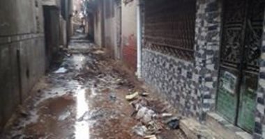 صور.. غرق شوارع قرية السعيديين بالشرقية فى مياه الصرف الصحى