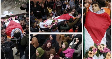 بالورود تشييع جثمان مصعب التميمى بعد استشهاده برصاص الاحتلال