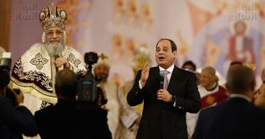 الرئيس السيسي فى الكاتدرائية:  “ماحدش يقدر يقسم المصريين"
