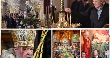الرئيس الروسى يحضر احتفالات عيد الميلاد فى كنيسة القديسين