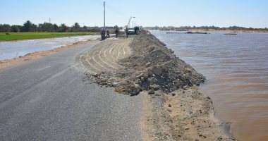 صور.. سكرتير عام الوادى الجديد يتفقد أعمال السيطرة على انهيار بركة صرف زراعى