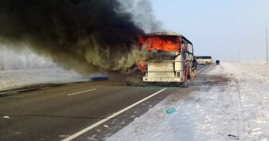 ننشر صور مصرع 52 شخصا فى تفحم حافلة ركاب فى كازاخستان