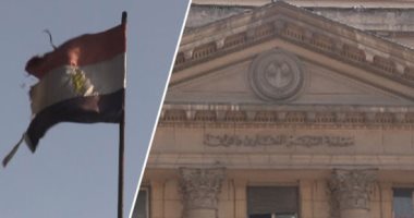 فيديو.. "علم مصر" ممزق أعلى مصلحة الشهر العقارى بوسط البلد