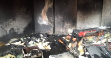 صور.. اندلاع حريق بمنزل فى بئر العبد بسبب ماس كهربائى