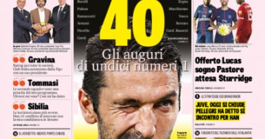 عيد ميلاد بوفون الـ40 يتصدر اهتمامات صحف إيطاليا