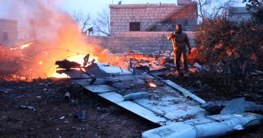ننشر الصور الأولى للطائرة الحربية الروسية المحطمة فى إدلب السورية